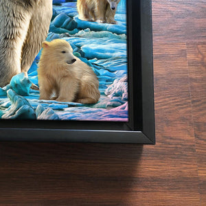 Polar Bear Glacier Wall Painting Floating Frame