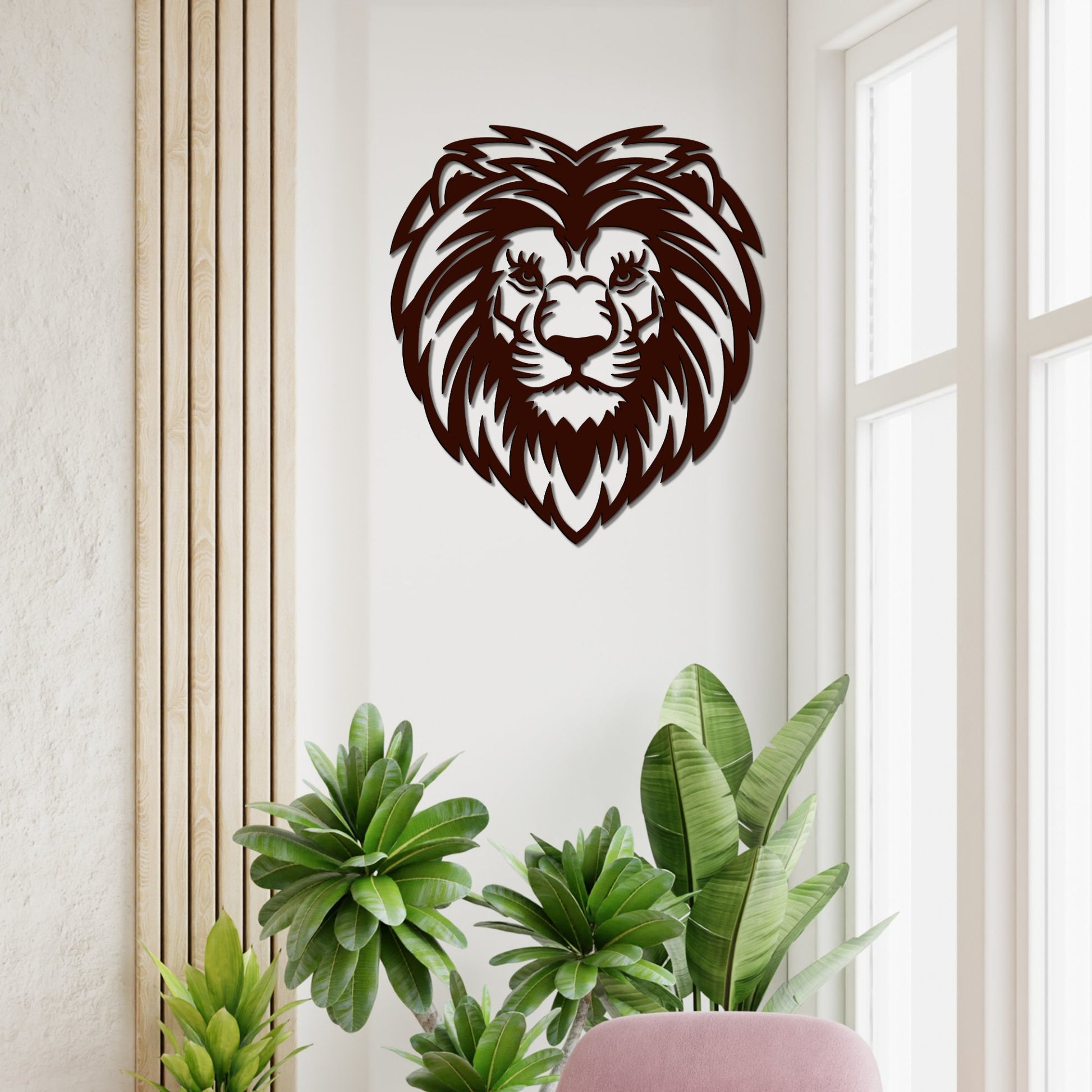 Premium Quality Wooden Wall Hanging of Amazing Lion Head