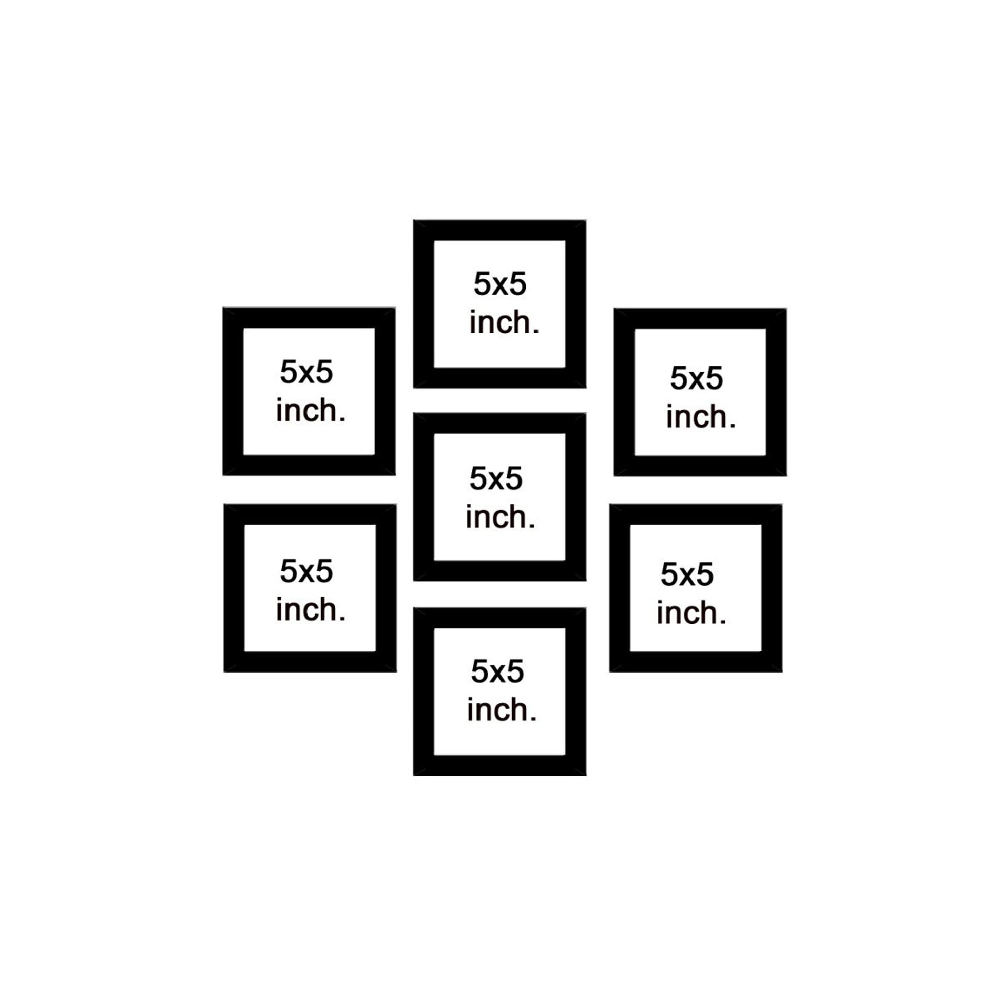 Premium Wall Hanging Square Photo Frame Set of Seven