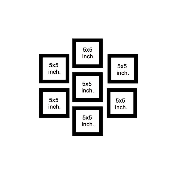 Premium Wall Hanging Square Photo Frame Set of Seven