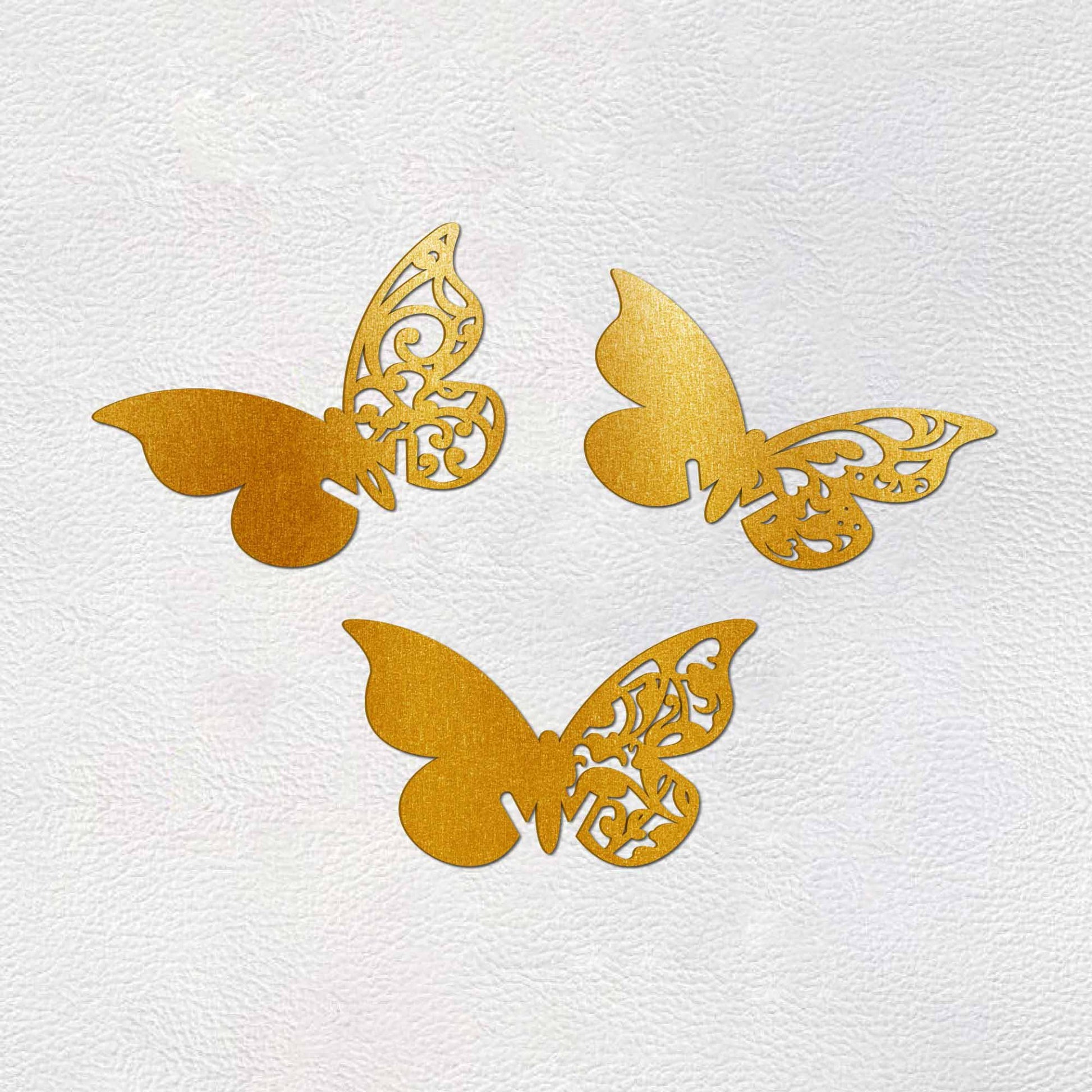 Premium Wooden Wall Hanging of Beautiful Golden Butterflies