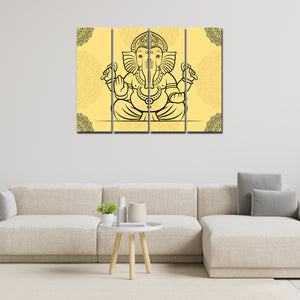 Religious Shree Ganesh Wall Painting Set of 4