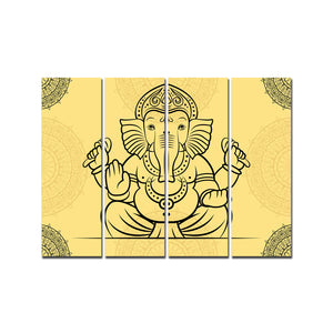 Religious Shree Ganesh Wall Painting Set of 4