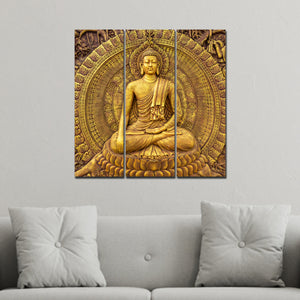 Spiritual God Buddha Wall Painting Three Pieces