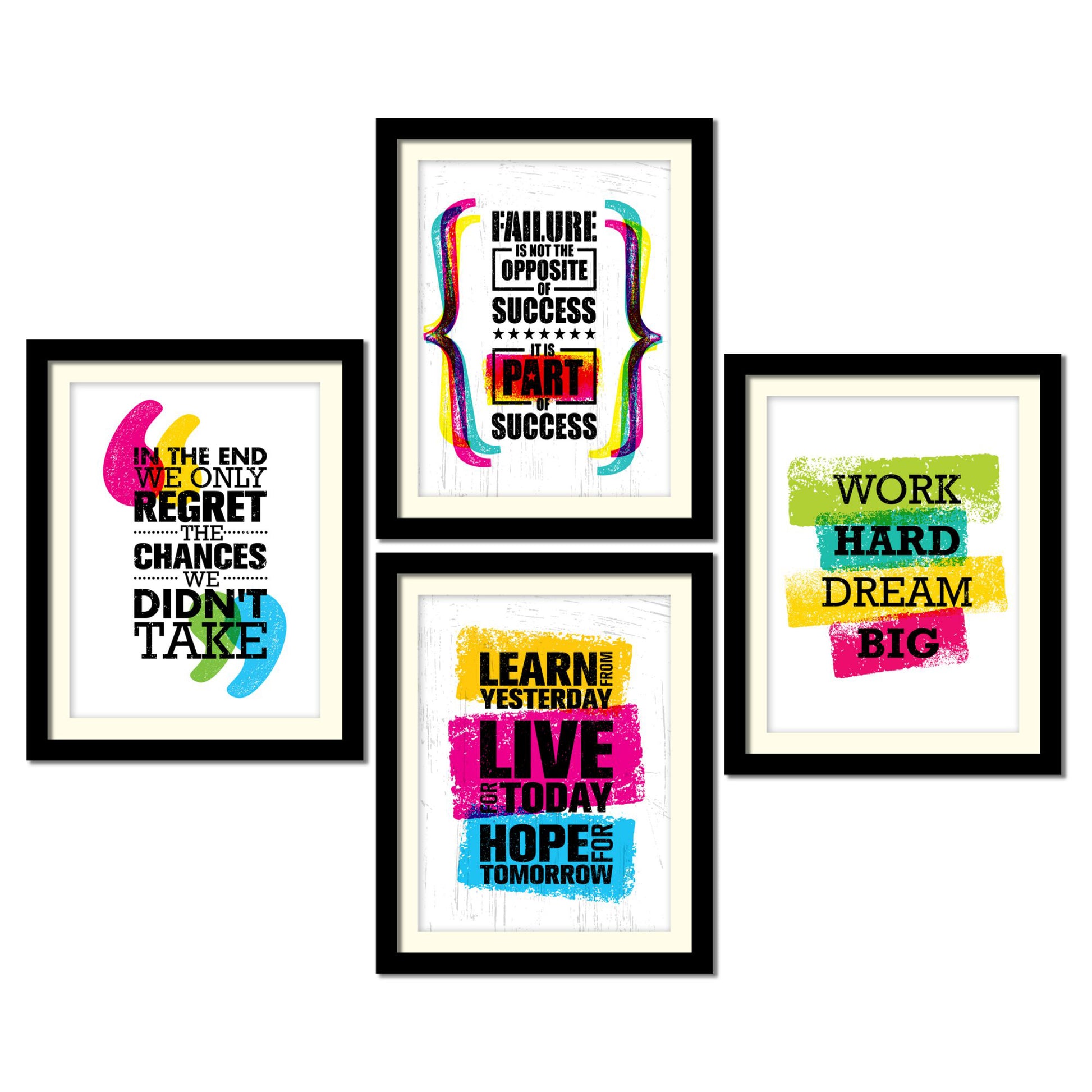 Success Quotes Premium Wall Frame Set of Four