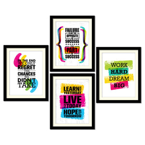 Success Quotes Premium Wall Frame Set of Four