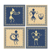 Traditional Warli Art Wall Hanging Painting, Set of 4