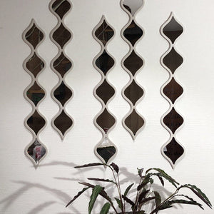 Classic Decorative Water Drop Mirror Strips with Silver Wooden Finish