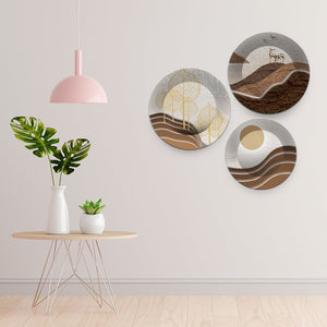 Beautiful Deer Wall Plates Painting Set of 3