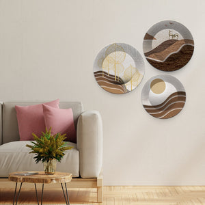 Beautiful Deer Wall Plates Painting Set of 3