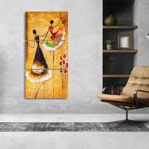 A Beautiful 3 Pieces Wall Painting of Dancing Beauties Warli Art