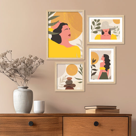 A Beautiful Girl Art Wall Frame Set of Four