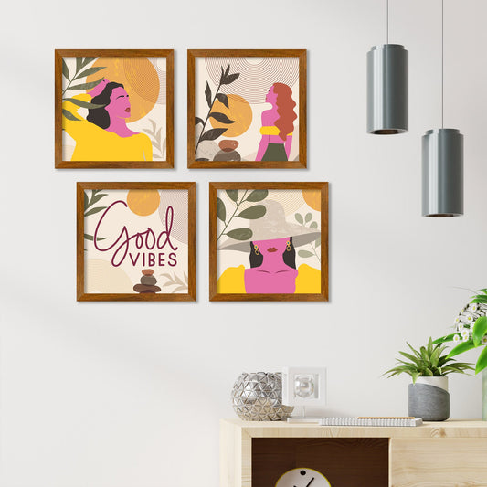 A Beautiful Girl Premium Art Wall Frame Set of Four