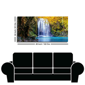 A Beautiful view of Erawan Waterfall Abstract Premium Canvas Wall Painting