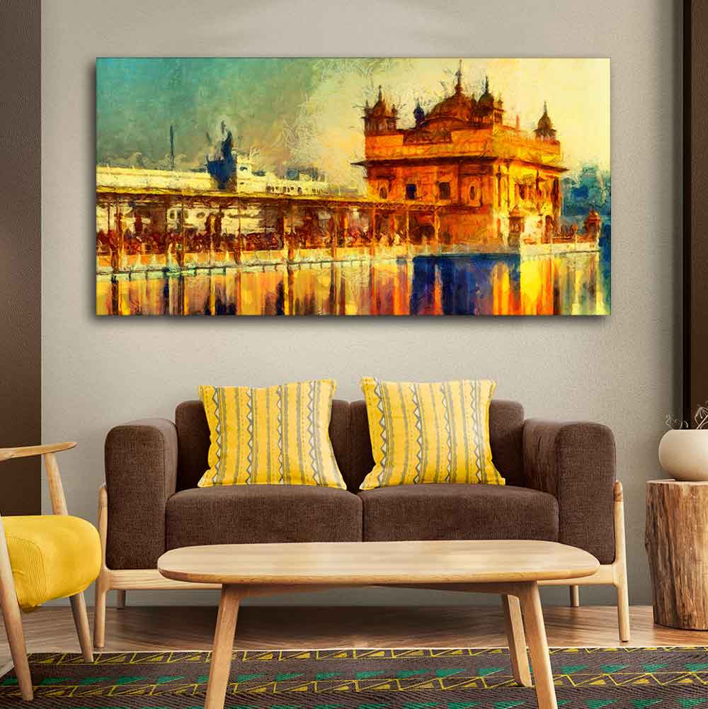 A Classic Wall Painting of Golden Temple