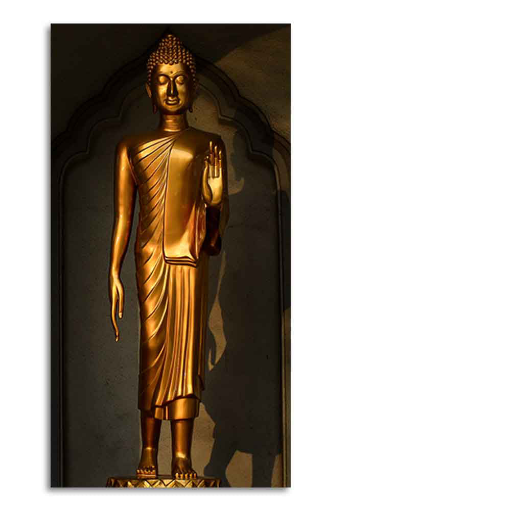 A Golden Statue of Buddha Canvas Wall Painting