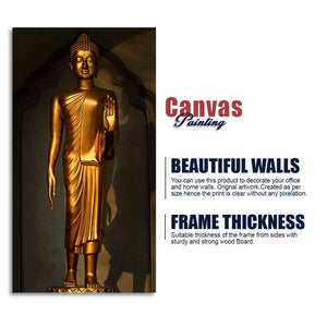 A Golden Statue of Buddha Canvas Wall Painting