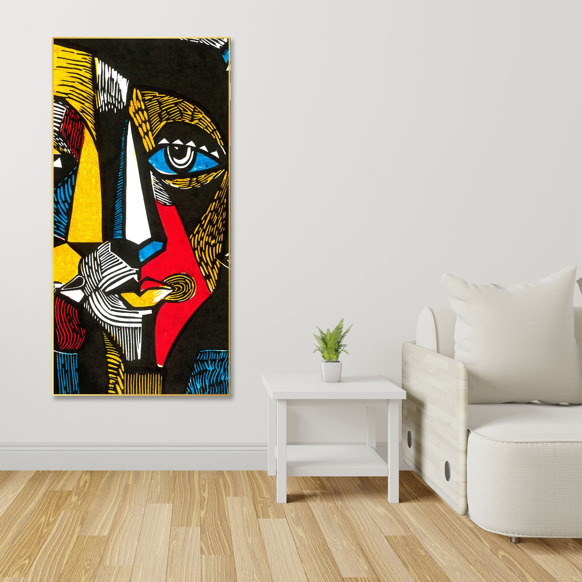 Abstract Faces Floating Canvas Wall Painting