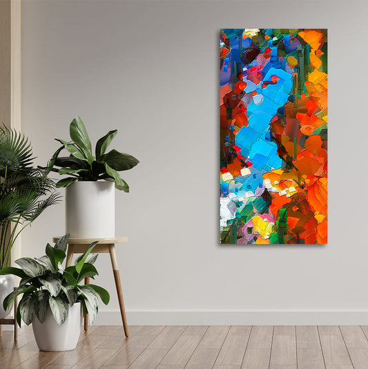 Abstract Acrylic Colorful Textured Canvas Wall Painting