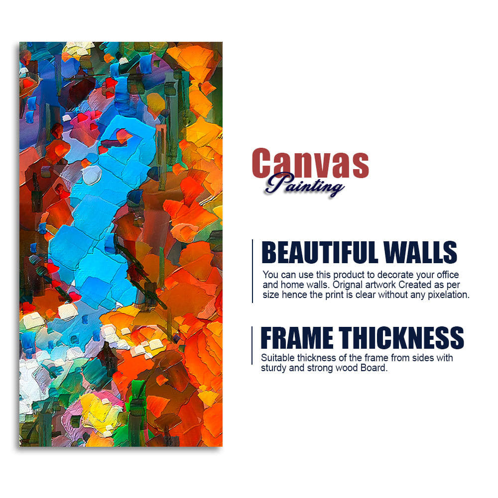 Abstract Acrylic Colorful Textured Canvas Wall Painting
