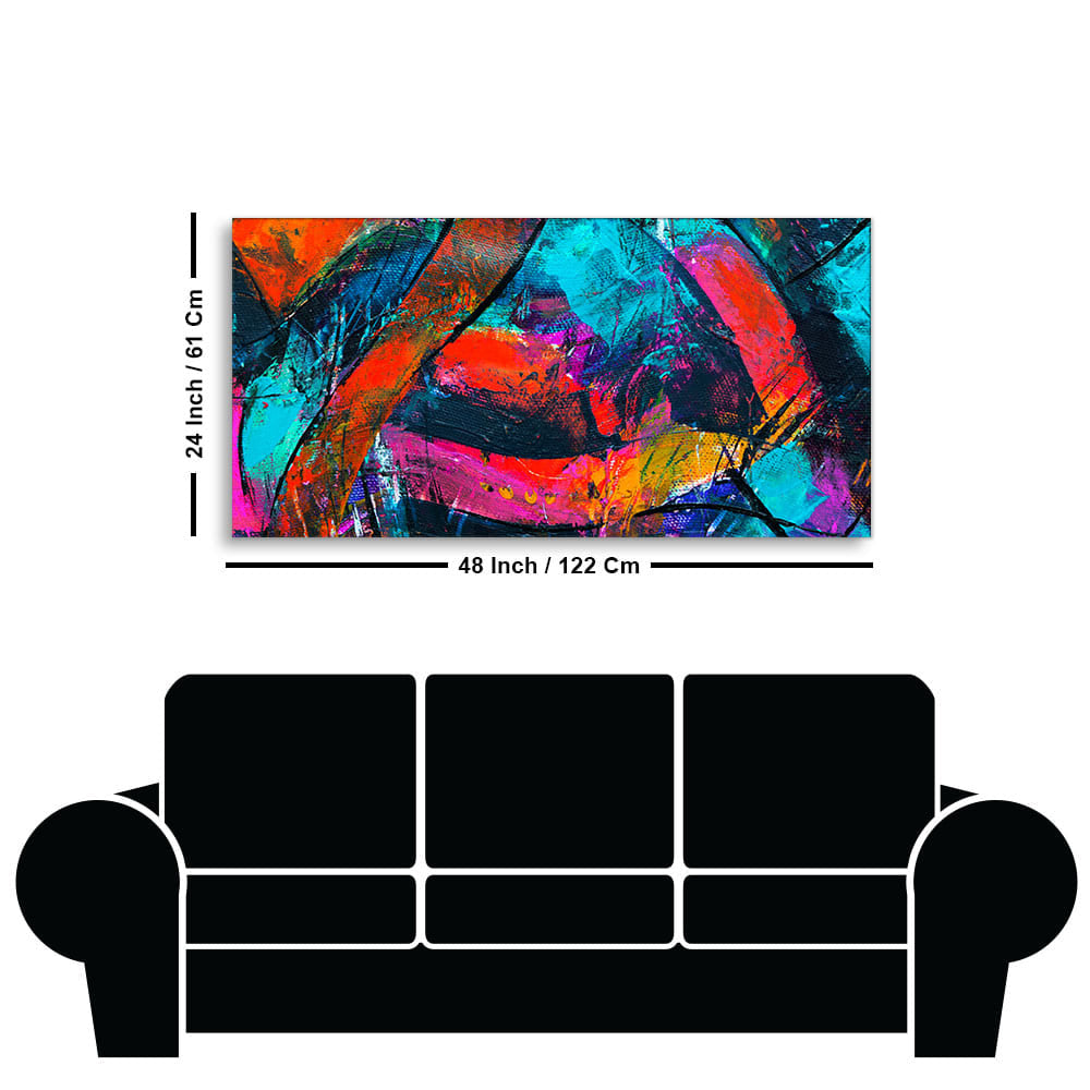 Abstract Acrylic Colorful Textured Design Premium Canvas Wall Painting