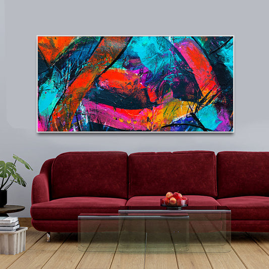 Abstract Acrylic Colorful Textured Design Premium Canvas Wall Painting