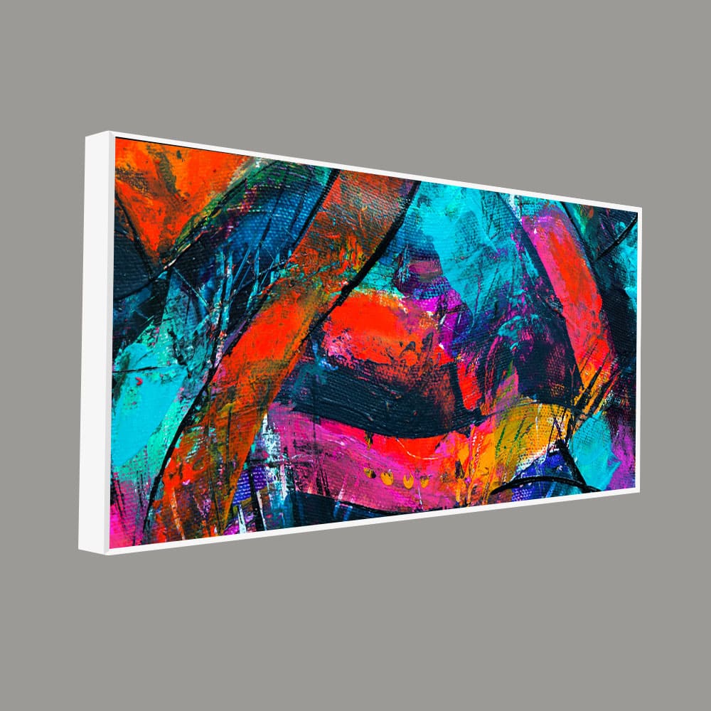 Abstract Acrylic Colorful Textured Design Premium Canvas Wall Painting