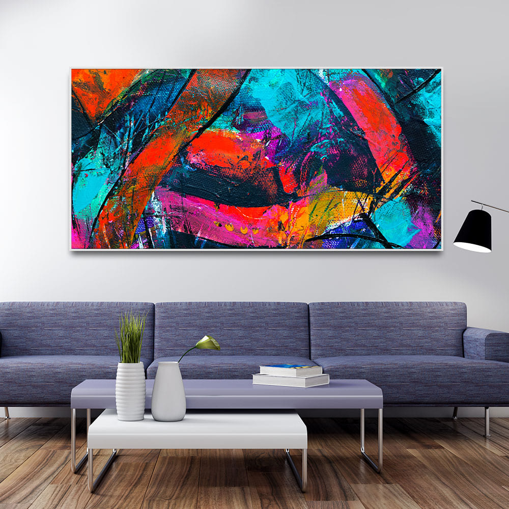 Abstract Acrylic Colorful Textured Design Premium Canvas Wall Painting