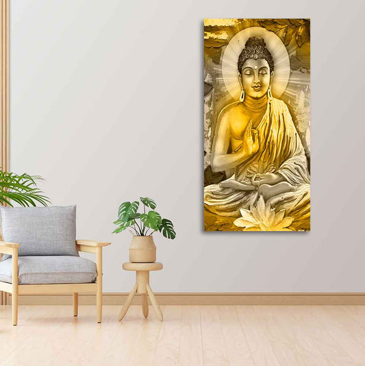 Abstract Art Lord Buddha Canvas Wall Painting