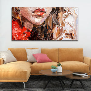 Abstract art of Beautiful Girl Face Canvas Wall Painting