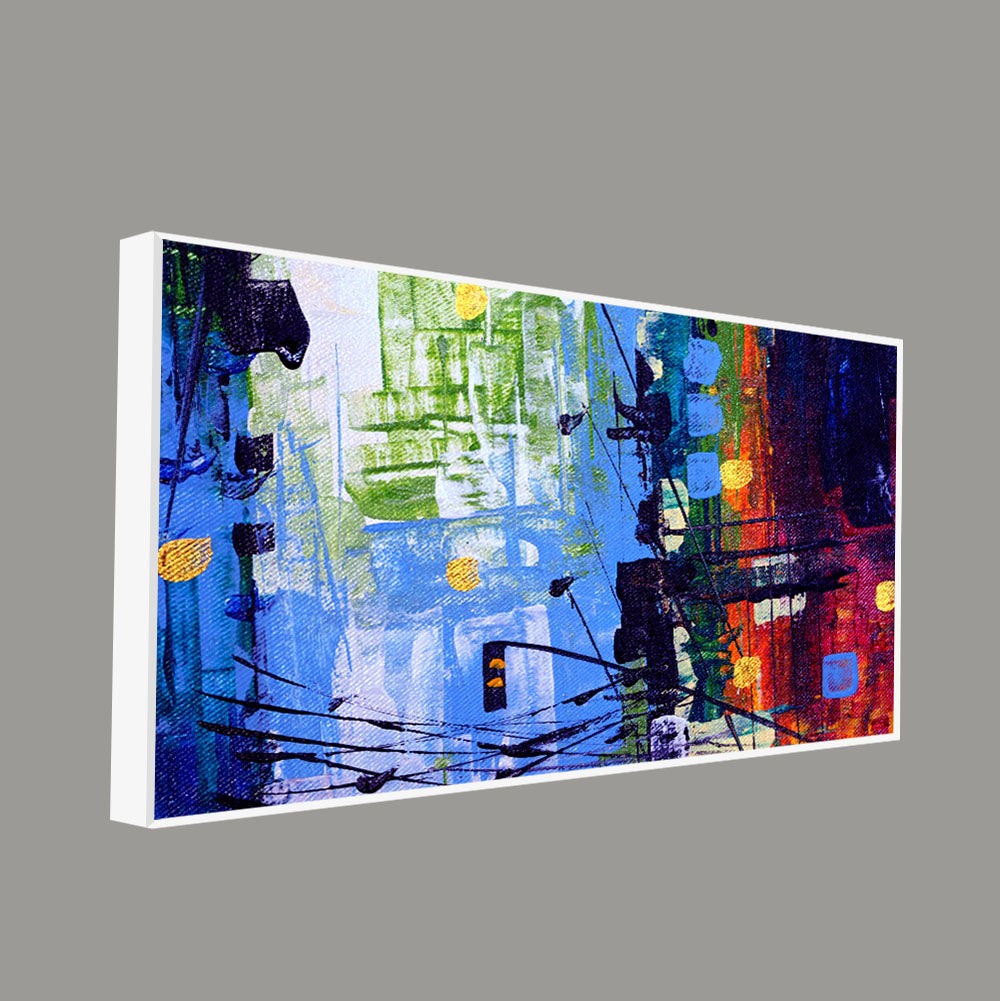 Abstract Art Premium Canvas Wall Painting of Cityscape