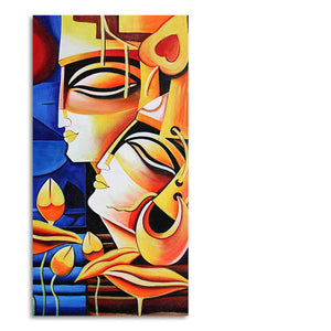 Abstract Art Radha Krishna Canvas Wall Painting