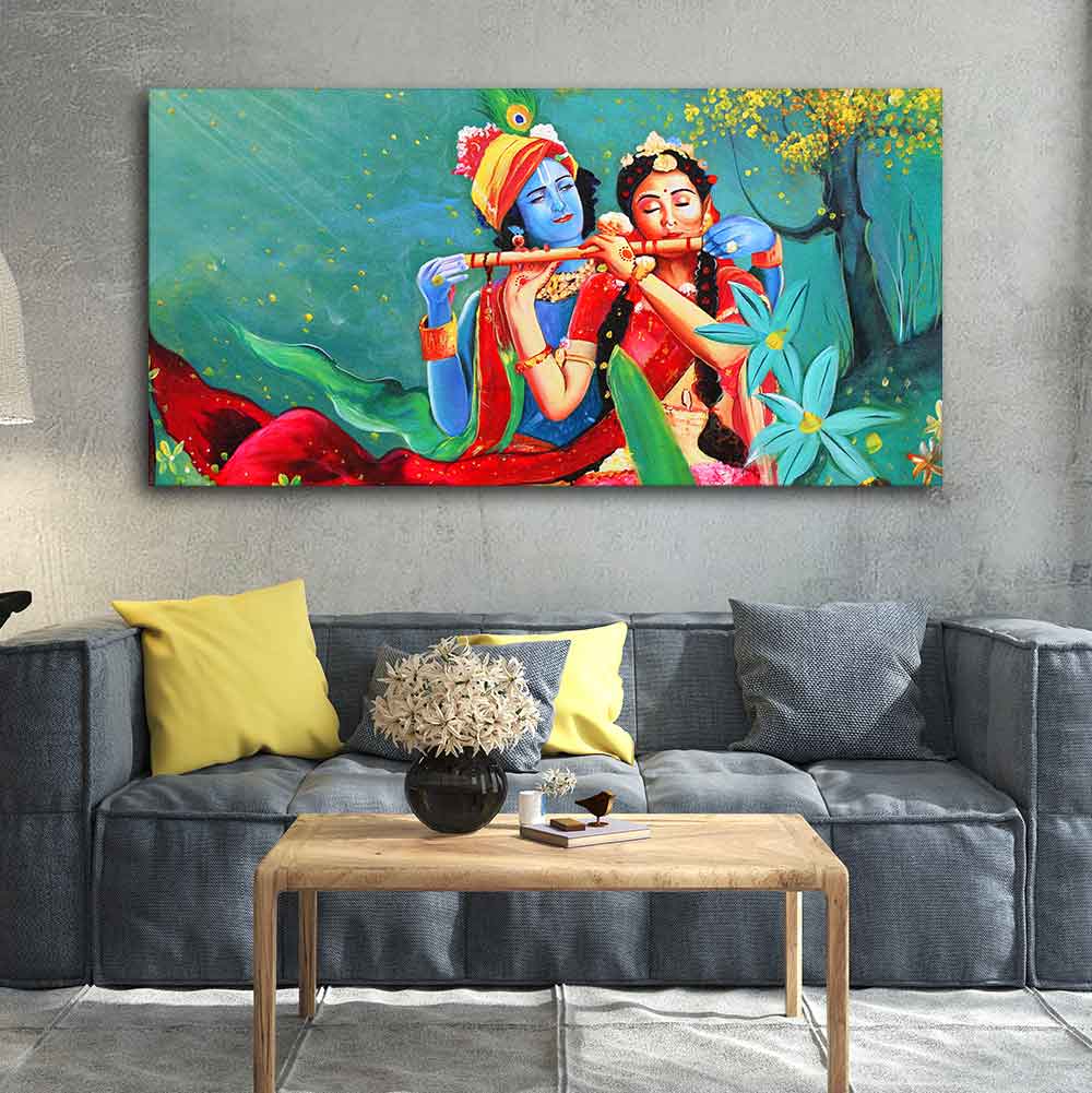 Abstract Art Radha Krishna Wall Painting