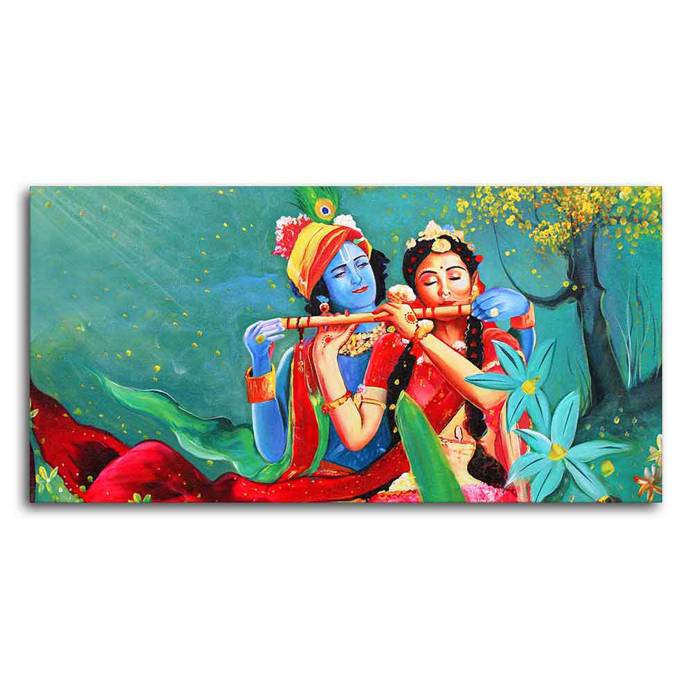 Abstract Art Radha Krishna Wall Painting