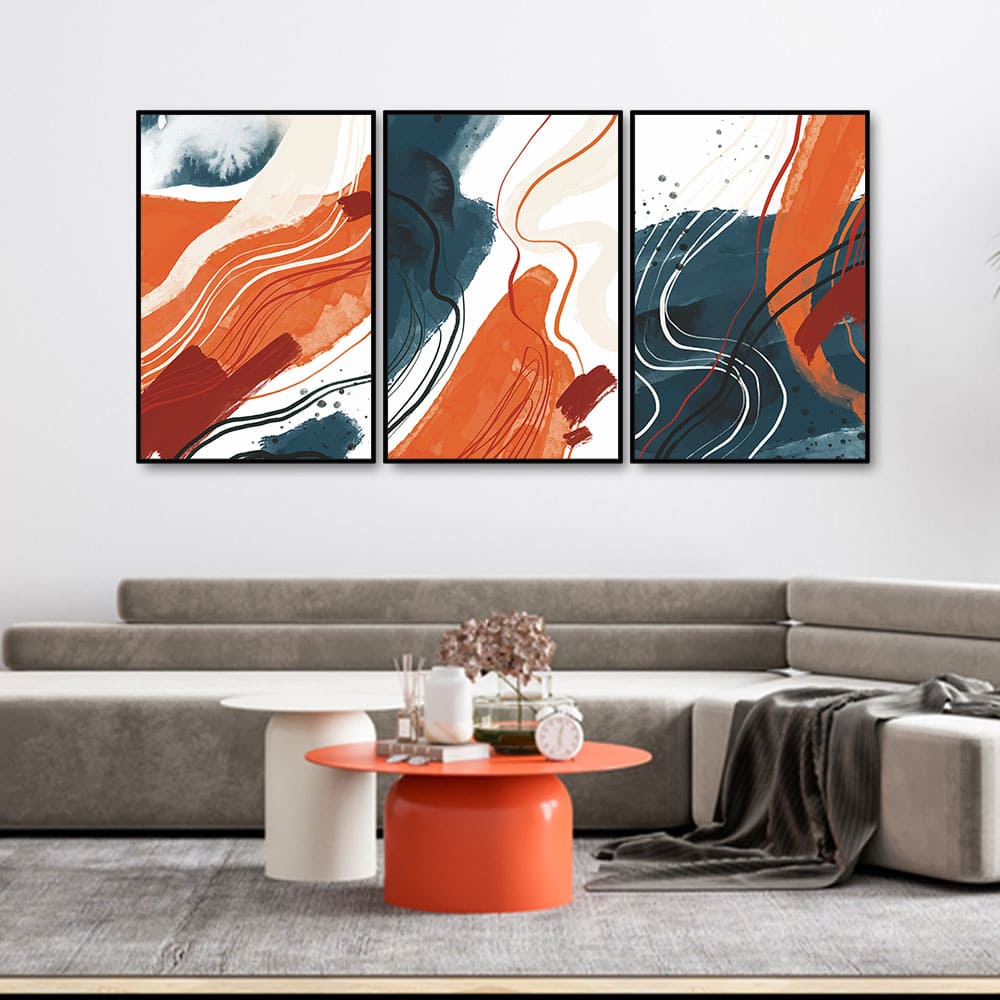 Abstract Art Texture Floating Canvas Wall Painting Set of Three