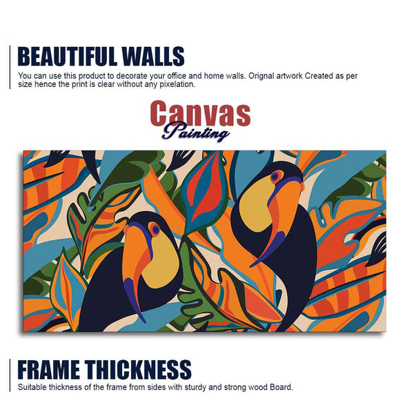 Abstract Art Toucans Wall Painting