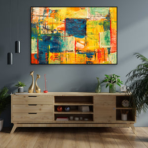 Abstract Art Wall Painting Floating Canvas