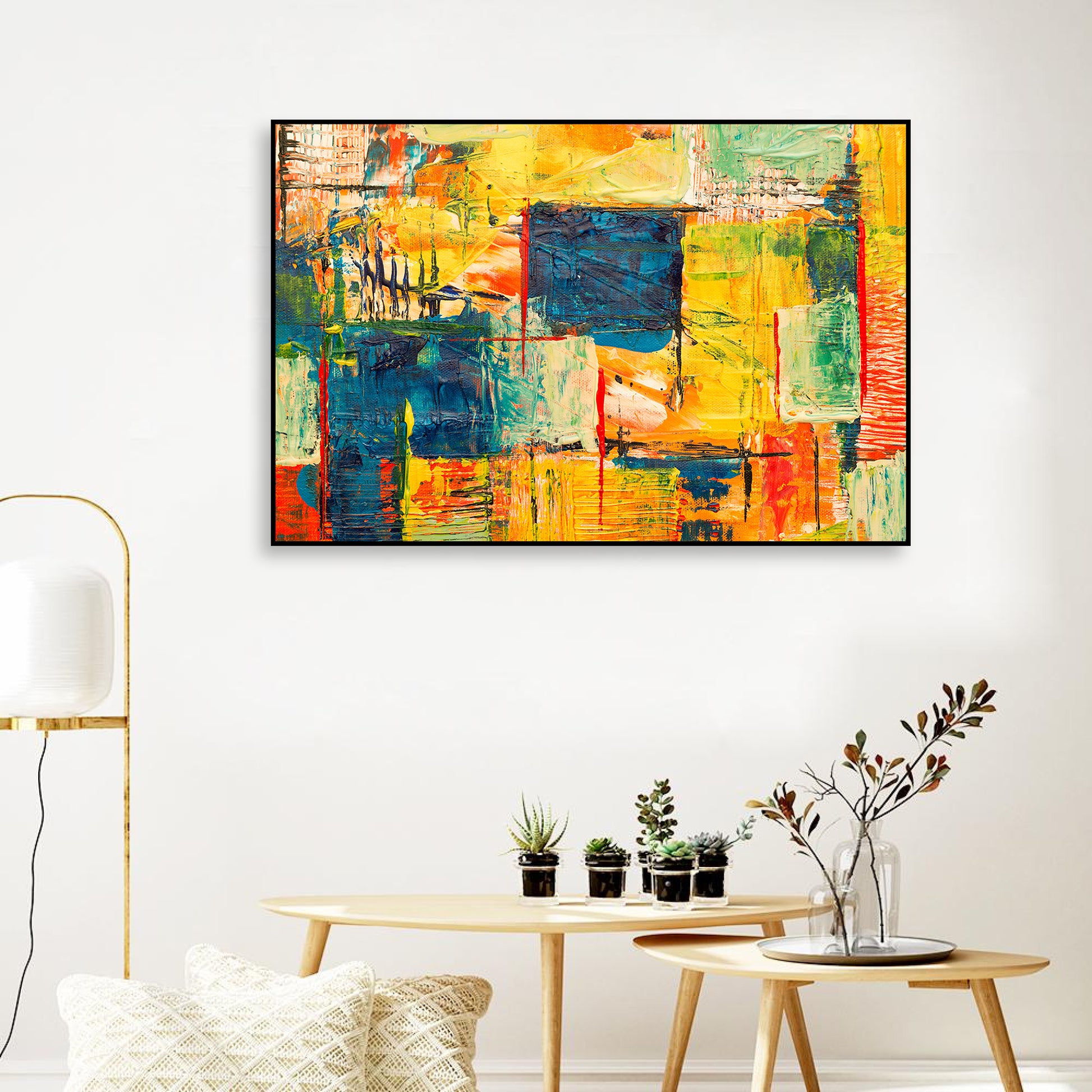 Abstract Art Wall Painting Floating Canvas