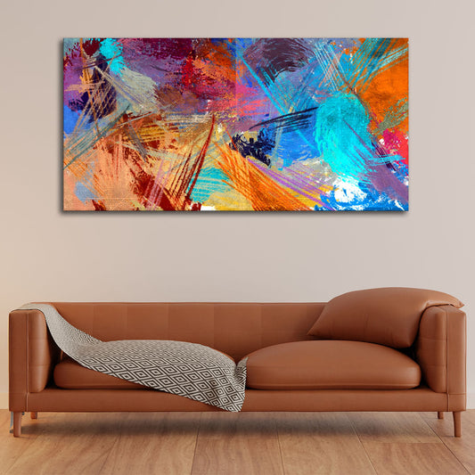 Abstract Colorful Textured Art Premium Canvas Wall Painting