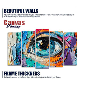 Abstract Eye Canvas Wall Painting of Five Pieces Set