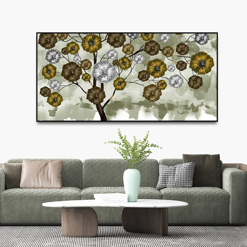 Abstract Flowers Designer Art Premium Canvas Wall Painting