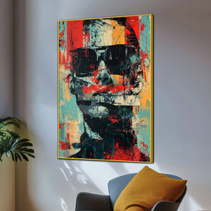 Abstract Man With The Glasses Cotton Canvas Wall Painting