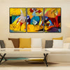 Abstract Modern Art Floating Canvas Wall Painting Set of Three