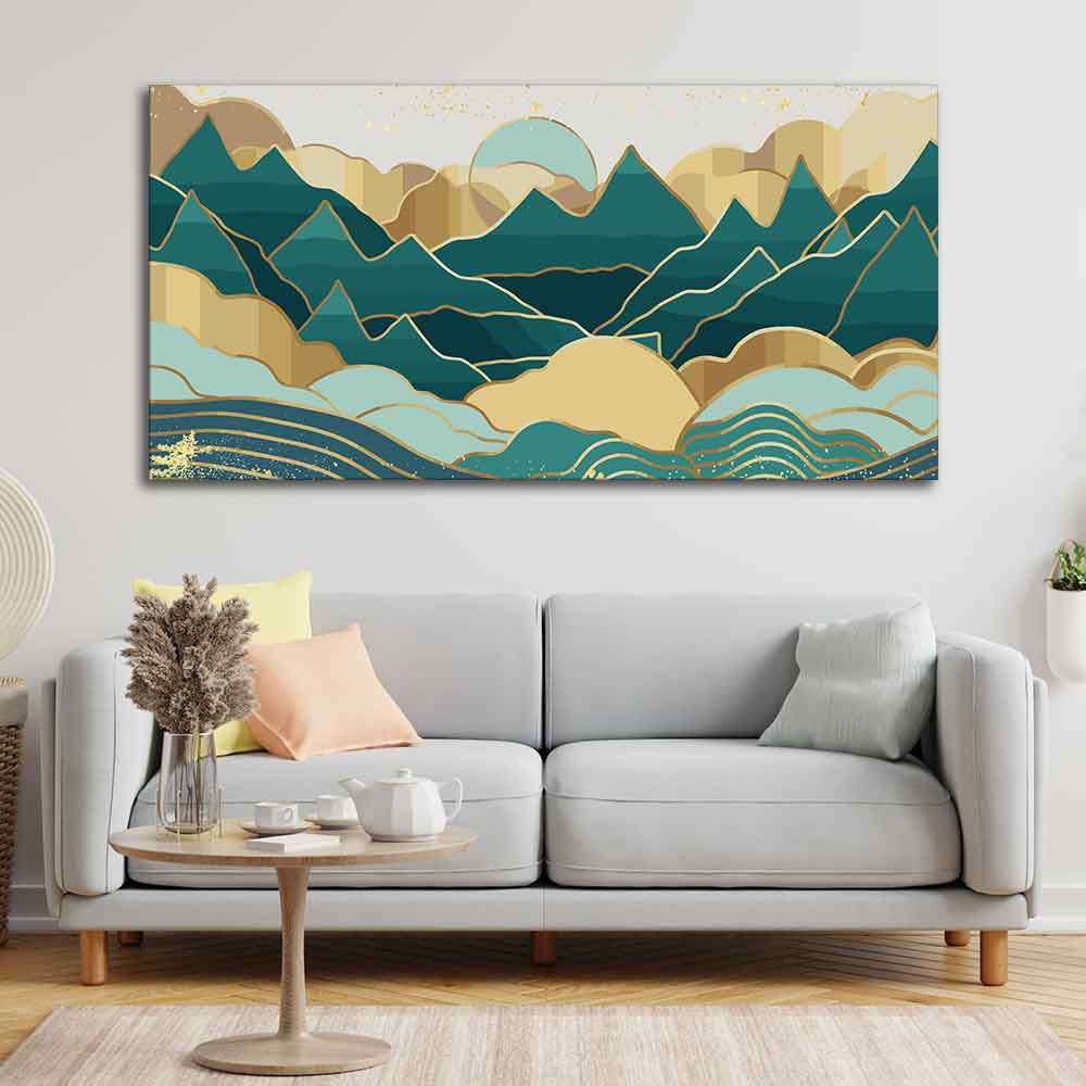 Abstract Mountains Luxurious Pattern Wall Painting