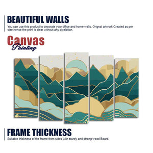 Abstract Mountains Luxurious Pattern Wall Painting of Five Pieces