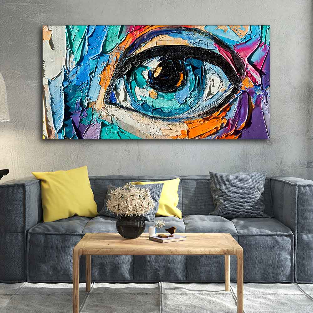 Abstract Picture of a Beautiful Girl's Eye Canvas Wall Painting