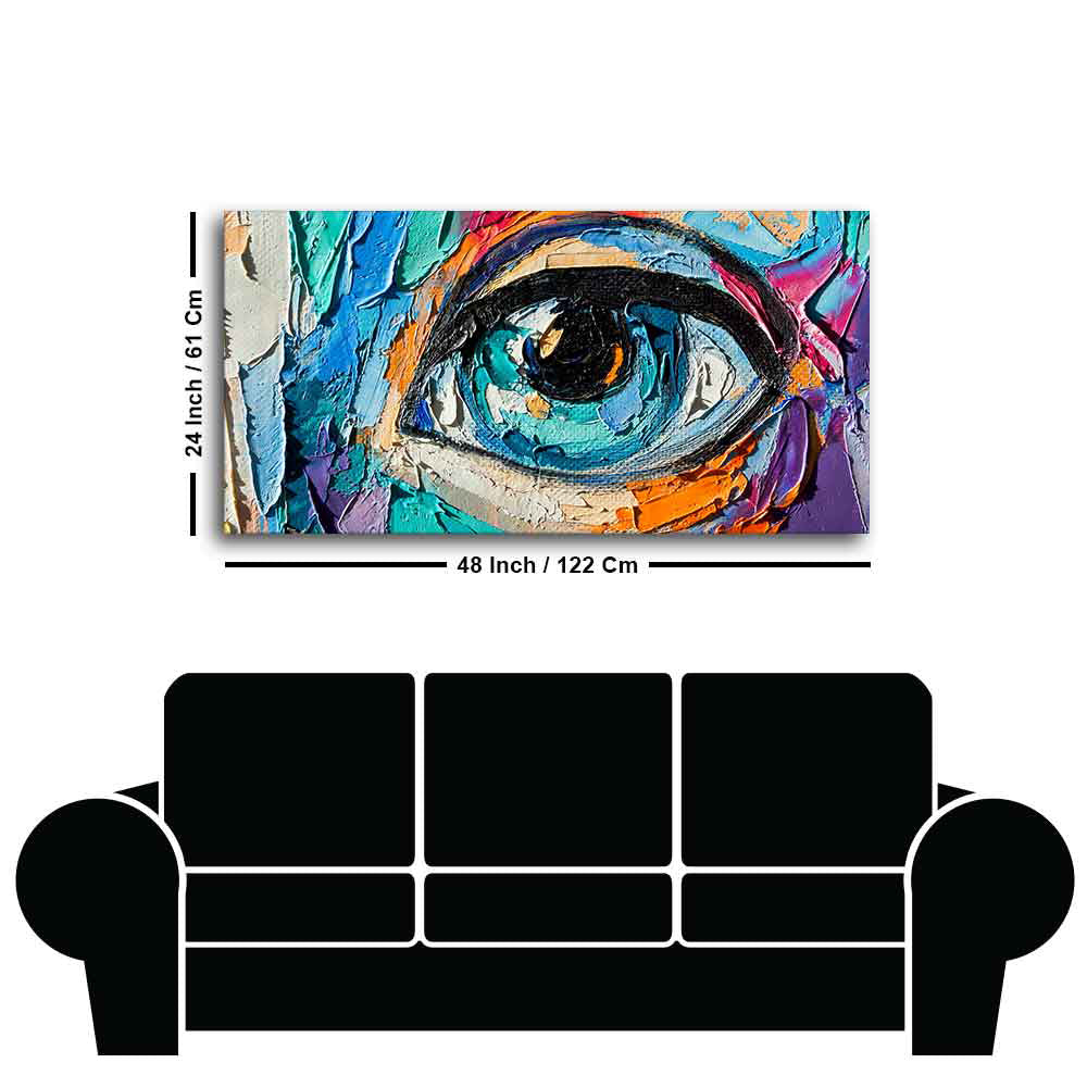 Abstract Picture of a Beautiful Girl's Eye Canvas Wall Painting