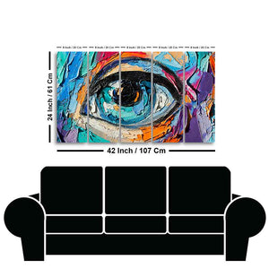 Abstract Picture of a Beautiful Girl's Eye Canvas Wall Painting of Five Pieces