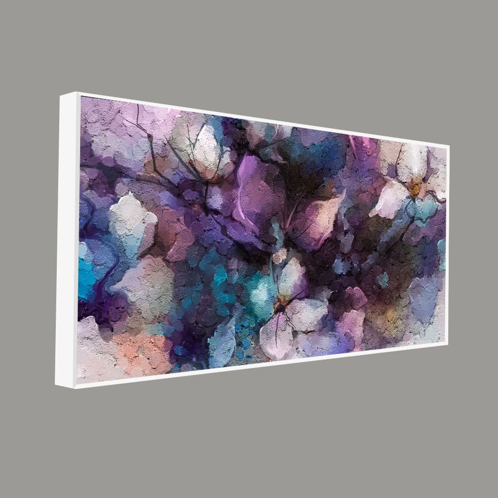 Abstract Purple Ethereal Floral Design Premium Canvas Wall Painting