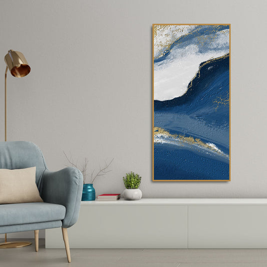 Abstract Seascape Golden Line art Canvas Wall Painting